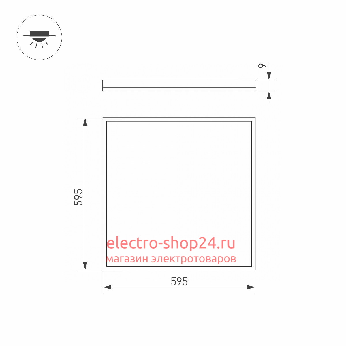 Светодиодная панель Arlight DL-INTENSO-S600x600-40W White6000 (WH, 120 deg, 230V) 038431 038431 - магазин электротехники Electroshop