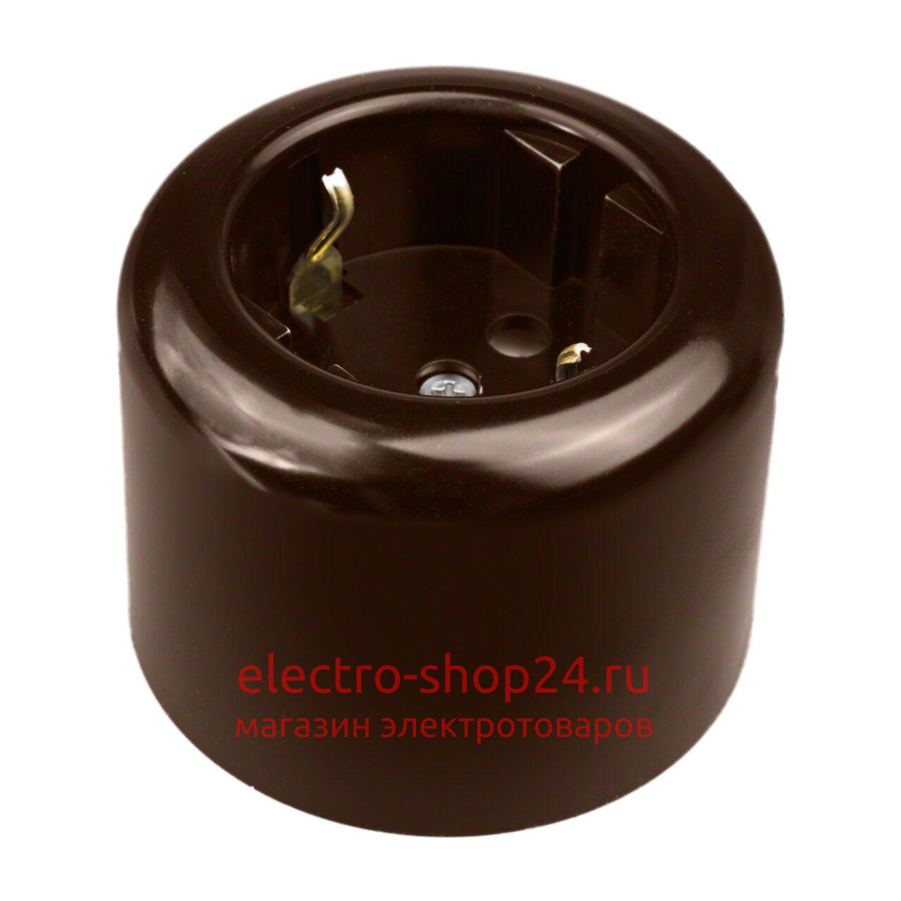 Розетка с/з Bironi Ришелье пластик коричневый R1-101-22 R1-101-22 - магазин электротехники Electroshop