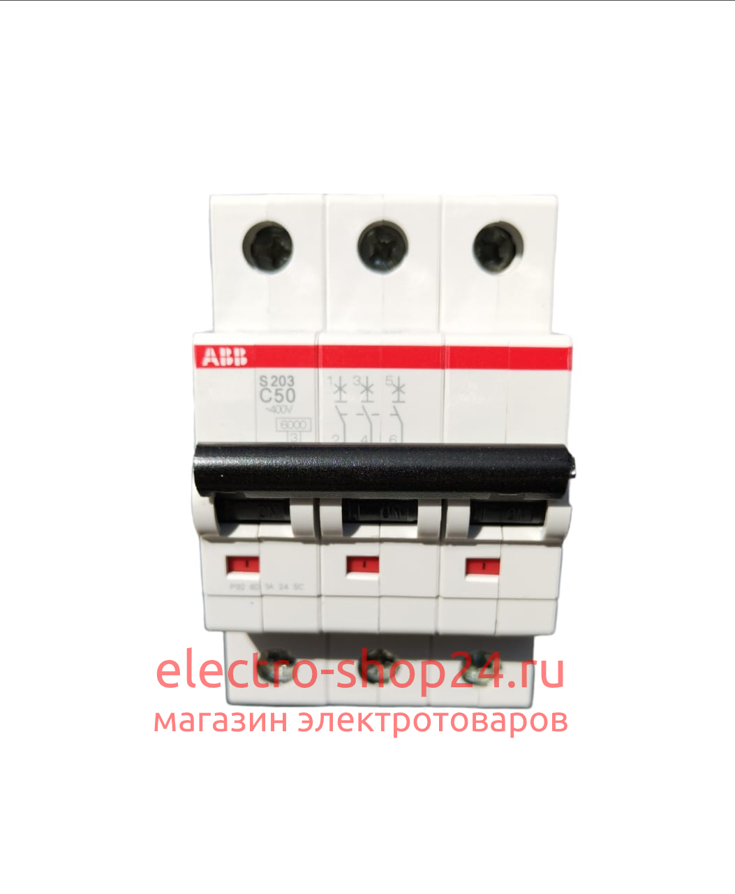 S203 C50 Автоматический выключатель 3-полюсный 50А 6кА (хар-ка C) ABB 2CDS253001R0504 2CDS253001R0504 - магазин электротехники Electroshop