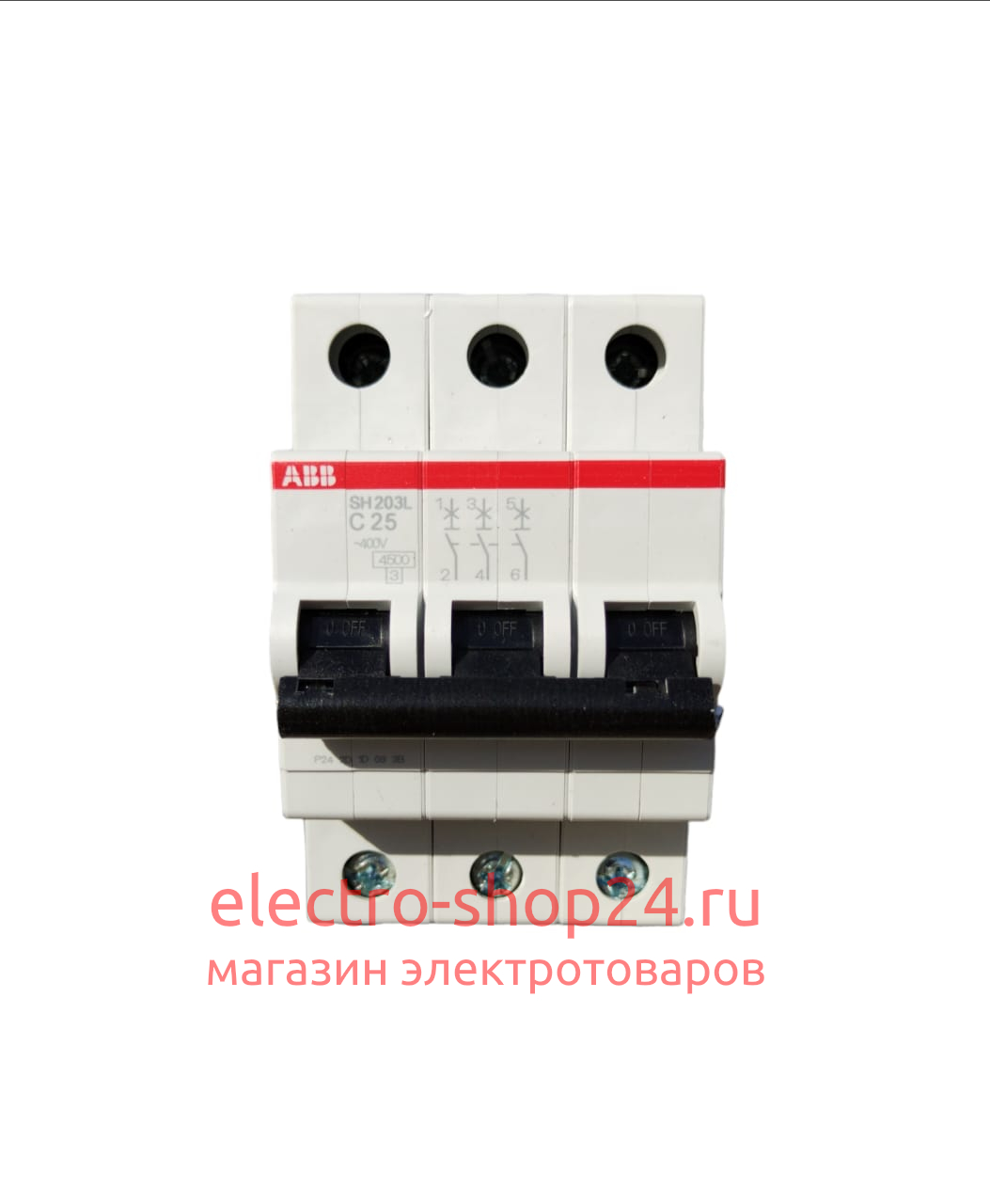 SH203 C25 Автоматический выключатель 3-полюсный 25А 6кА (хар-ка C) ABB 2CDS213001R0254 2CDS213001R0254 - магазин электротехники Electroshop