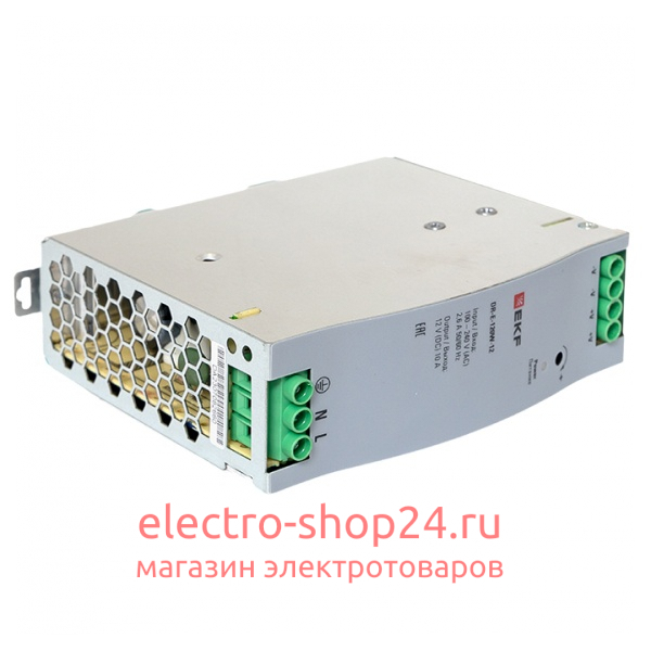 Блок питания DR-E-120W-12 120Вт вход 80-264В АС стабилизированный выход 12В DC PROxima EKF DR-E-120W-12 DR-E-120W-12 - магазин электротехники Electroshop