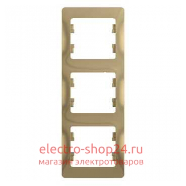 Рамка Schneider Electric Glossa 3-постовая, вертикальная, титан GSL000407 - магазин электротехники Electroshop
