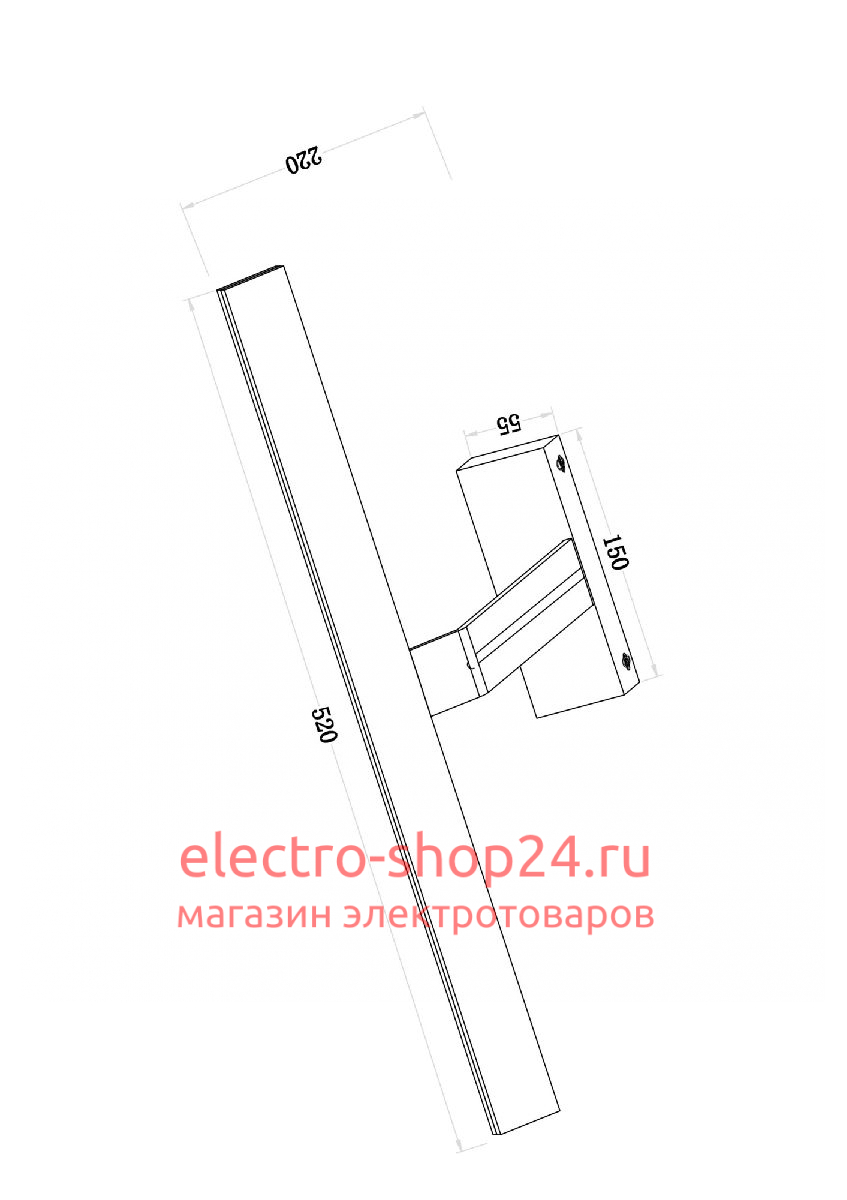 Подсветка для зеркал Maytoni Decart MIR010WL-L12W4K MIR010WL-L12W4K - магазин электротехники Electroshop