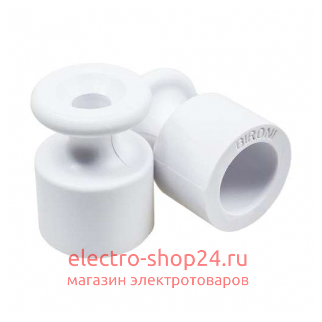 Изолятор Bironi пластиковый белый (100 штук в упаковке) B1-551-21-100 B1-551-21-100 - магазин электротехники Electroshop