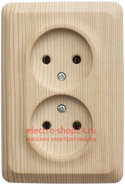 Розетка угловая двойная б/з Schneider Electric Этюд сосна PA16-105D - магазин электротехники Electroshop