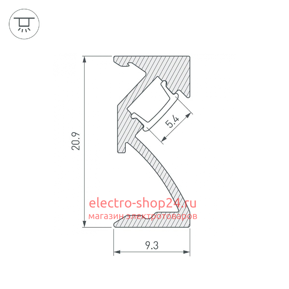 Профиль Arlight SL-BEVEL-W21-2000 ANOD 043687 043687 - магазин электротехники Electroshop