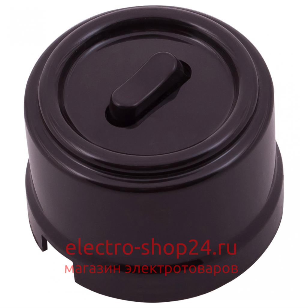 Выключатель проходной 1-клавишный ОП Bironi Лизетта пластик цвет коричневый (клавишный) B1-221-22 - магазин электротехники Electroshop