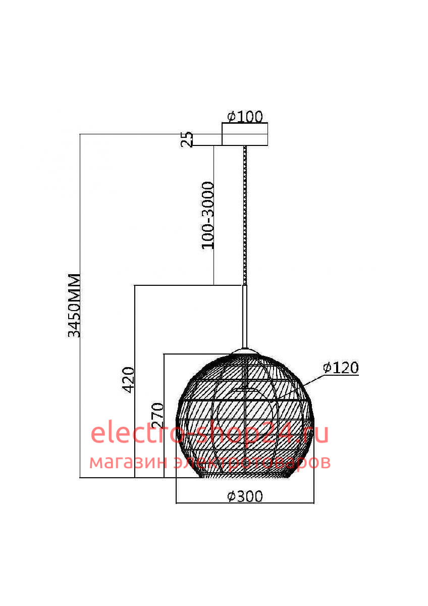 Подвесной светильник Maytoni Cane MOD204PL-01BG1 MOD204PL-01BG1 - магазин электротехники Electroshop