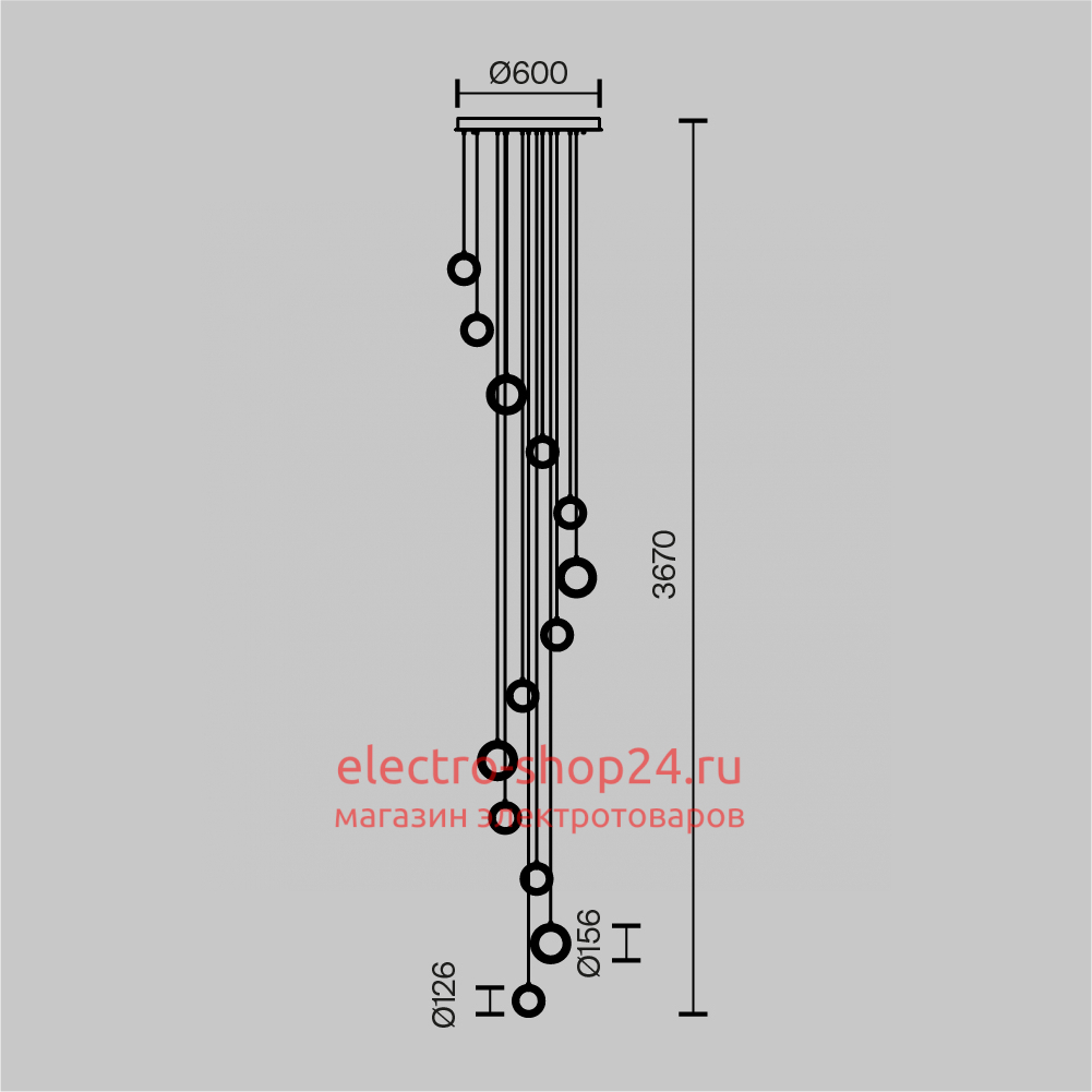 Каскадная люстра Maytoni Pharao MOD361PL-L58BS3K MOD361PL-L58BS3K - магазин электротехники Electroshop