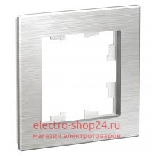 Рамка Schneider Electric AtlasDesign Nature 1 пост, металл серебро ATN312101 - магазин электротехники Electroshop