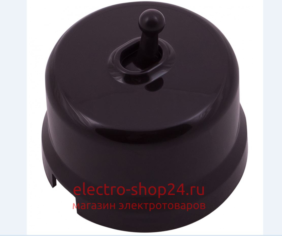 Выключатель перекрестный 1-клавишный ОП Bironi Лизетта пластик цвет коричневый (тумблерный) B1-233-22 - магазин электротехники Electroshop