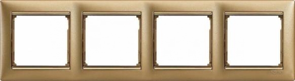 Рамка Legrand Valena 4 поста матовое золото/золотой штрих (770304) - магазин электротехники Electroshop