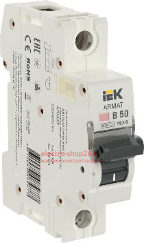 Автоматический выключатель ARMAT M06N 1Р 50А 6кА характеристика B ИЭК (автомат) AR-M06N-1-B050 AR-M06N-1-B050 - магазин электротехники Electroshop
