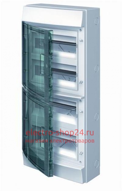 Влагозащищенный настенный бокс ABB Mistral65 на 48 модулей прозрачная дверь с клеммным блоком (1SLM006501A1207) - магазин электротехники Electroshop