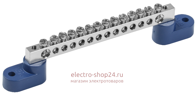 Шина N "ноль" на двух угловых изоляторах ШНИ-6*9-14-У2-С - магазин электротехники Electroshop