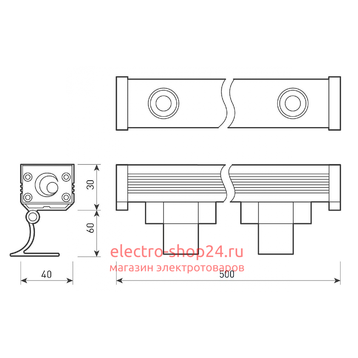 Линейный прожектор Arlight AR-LINE-500-9W Warm3000 (GR, 30 deg, 230V) 037366(1) 037366(1) - магазин электротехники Electroshop