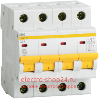 Автоматический выключатель ВА47-29 4Р 16А 4,5кА характеристика С ИЭК (автомат) MVA20-4-016-C  MVA20-4-016-C - магазин электротехники Electroshop