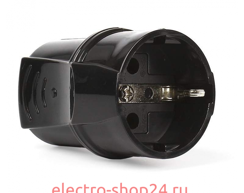 Штепсельное гнездо 2К+З с заземлением черное 16А 250В Smartbuy SBE-16-S01-bz SBE-16-S01-bz - магазин электротехники Electroshop