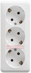 Розетка тройная с/з Schneider Electric Этюд белая PA16-011B - магазин электротехники Electroshop
