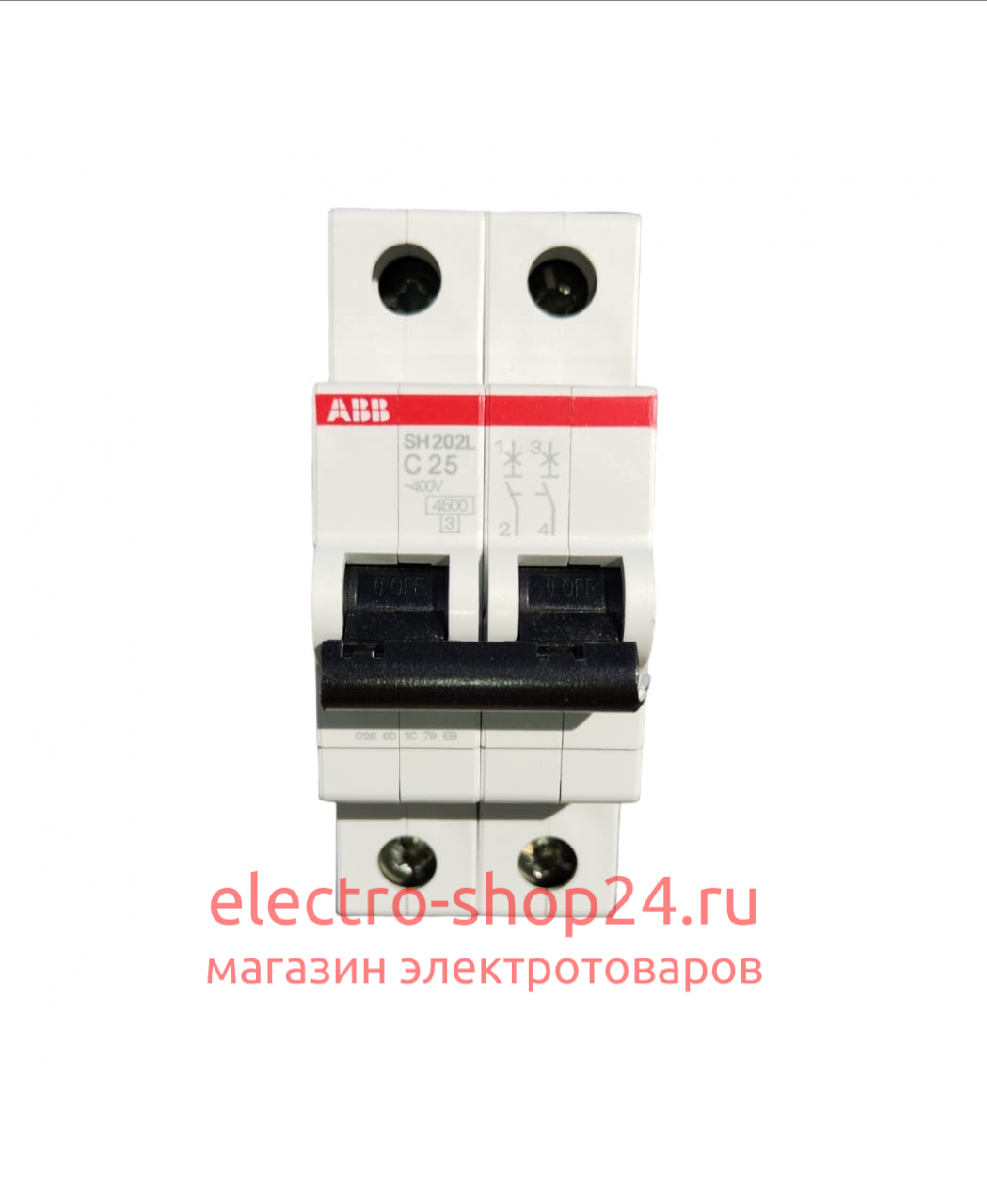 SH202L C25 Автоматический выключатель 2-полюсный 25А 4,5кА (хар-ка C) ABB 2CDS242001R0254 2CDS242001R0254 - магазин электротехники Electroshop