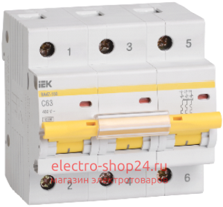 Автоматический выключатель ВА 47-100 3Р 25А 10 кА характеристика С ИЭК (автомат) - магазин электротехники Electroshop