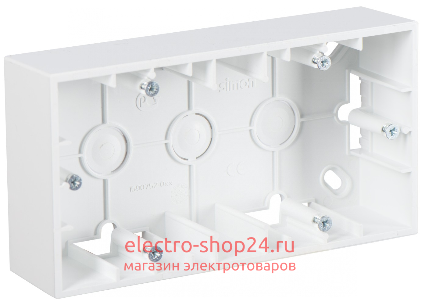 Коробка для накладного монтажа 2 поста Simon 15 белый 1590752-030 1590752-030 - магазин электротехники Electroshop
