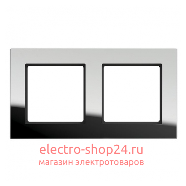 Рамка 2-ая стекло Jung A Creation Серебро (зеркало) AC582GLSI AC582GLSI - магазин электротехники Electroshop