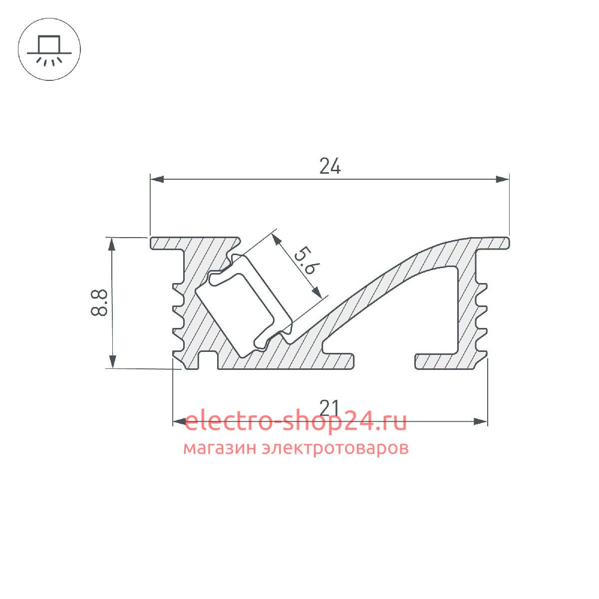 Алюминиевый профиль Arlight SL-BEVEL-W21-F-2000 ANOD BLACK 048997 048997 - магазин электротехники Electroshop