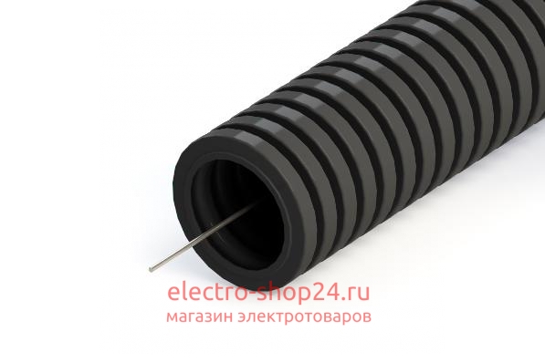Труба ПНД гофрированная с протяжкой д.32мм, цвет черный (бухта 50м) - магазин электротехники Electroshop