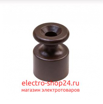 Изолятор Ришелье Bironi пластиковый коричневый (100 штук в упаковке) R1-551-22-100 R1-551-22-100 - магазин электротехники Electroshop