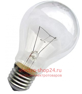 Лампа накаливания ЛОН 75Вт 220В Е27 прозрачный (ЛОН) ЛОН 75Вт - магазин электротехники Electroshop