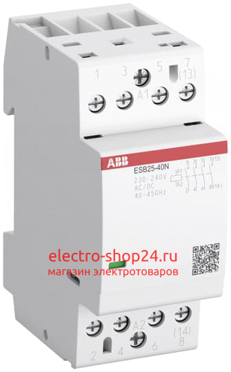 ESB25-04N-06 Модульный контактор ABB (25А АС-1, 4НЗ) катушка 230В AC/DC 2 модуля 1SAE231111R0604 1SAE231111R0604 - магазин электротехники Electroshop