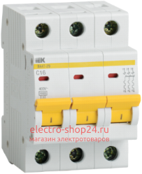 Автоматический выключатель ВА47-29 3Р 25А 4,5кА характеристика С ИЭК (автомат) MVA20-3-025-C MVA20-3-025-C - магазин электротехники Electroshop