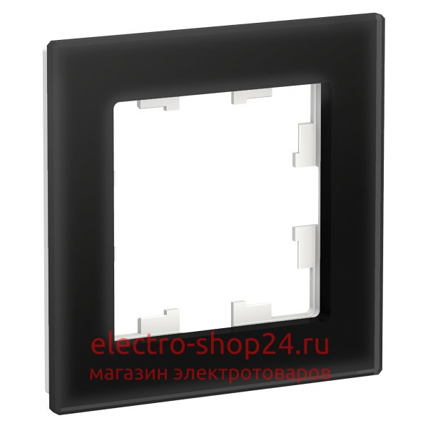 Рамка Schneider Electric AtlasDesign Nature 1 пост, матовое стекло черный ATN331001 - магазин электротехники Electroshop