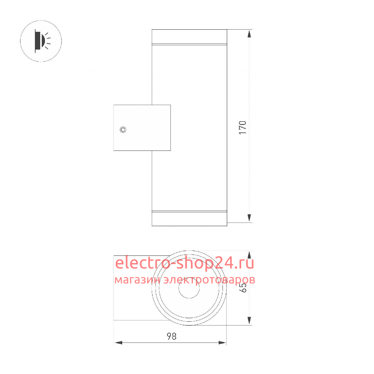 Уличный настенный светильник Arlight LGD-RAY-WALL-TWIN-R65-2x9W Warm3000 (GR, 23 deg, 230V) 038154 038154 - магазин электротехники Electroshop