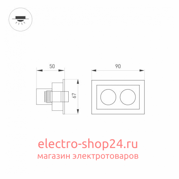 Встраиваемый светодиодный светильник Arlight MS-Orient-Built-Turn-TC-S67x90-5W Day3000 031928 031928 - магазин электротехники Electroshop