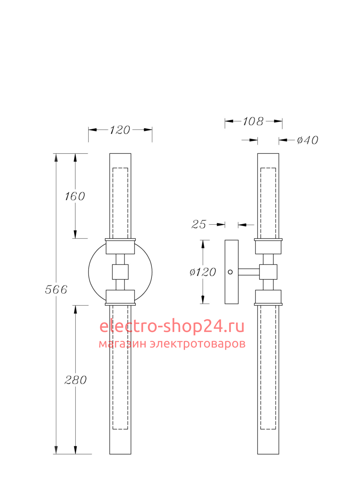 Настенный светильник Maytoni Stelo MOD116WL-L7BS3K MOD116WL-L7BS3K - магазин электротехники Electroshop