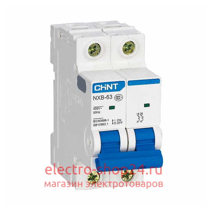 Автоматический выключатель NXB-63S 2P 10А 4.5kA х-ка C (R) CHINT 296787 296787 - магазин электротехники Electroshop