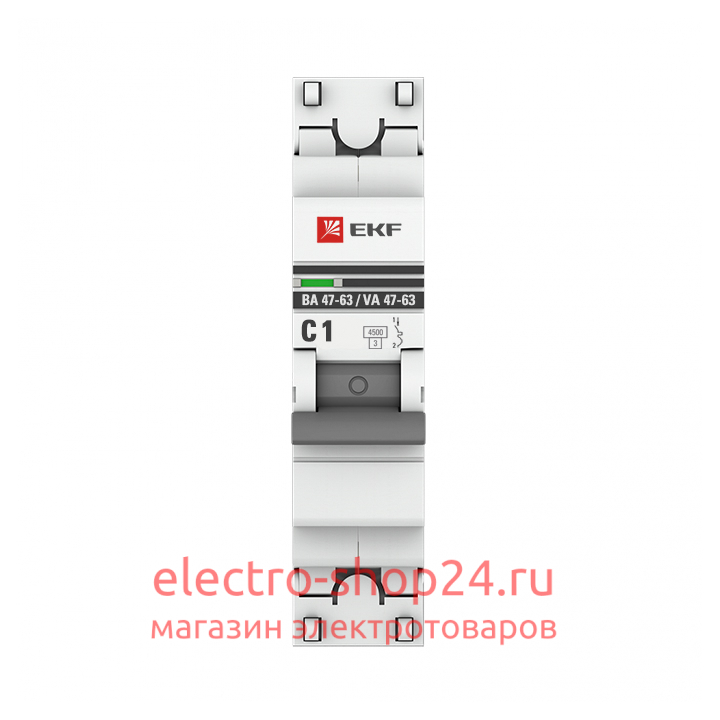 Автоматический выключатель 1P 1А (C) 4,5kA ВА 47-63 EKF PROxima (автомат) mcb4763-1-01C-pro mcb4763-1-01C-pro - магазин электротехники Electroshop