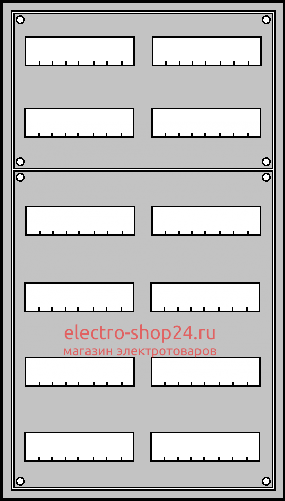 Распределительный щит ABB CA27VZRU настенный (1100x550x160) на 168 модулей в сборе с клеммами - магазин электротехники Electroshop