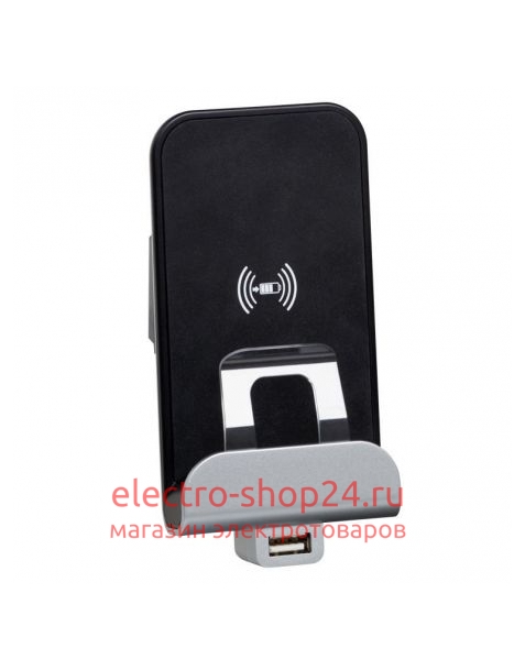 Беспроводное зарядное устройство Qi 1А с доп.разьемом USB A 5В 2,4А Legrand Valena Life 753114 753114 - магазин электротехники Electroshop