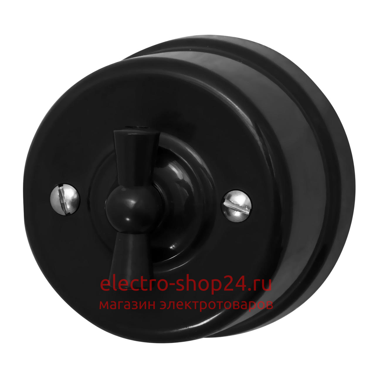 Выключатель перекрестный 1-клавишный ОП Bironi Лизетта пластик цвет черный B1-203-23 - магазин электротехники Electroshop