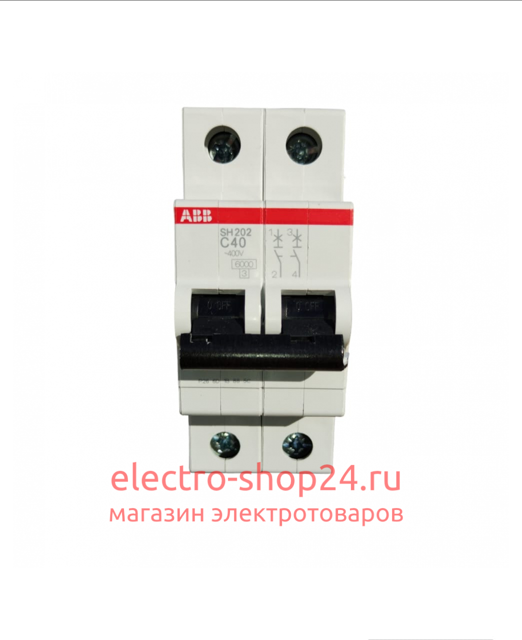 SH202 C40 Автоматический выключатель 2-полюсный 40А 6кА (хар-ка C) ABB 2CDS212001R0404 2CDS212001R0404 - магазин электротехники Electroshop