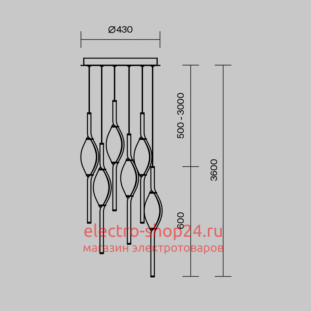 Каскадная люстра Maytoni Foresight MOD347PL-L48BS3K MOD347PL-L48BS3K - магазин электротехники Electroshop