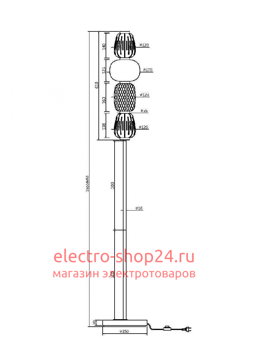 Торшер Maytoni Pattern MOD267FL-L32G3K MOD267FL-L32G3K - магазин электротехники Electroshop