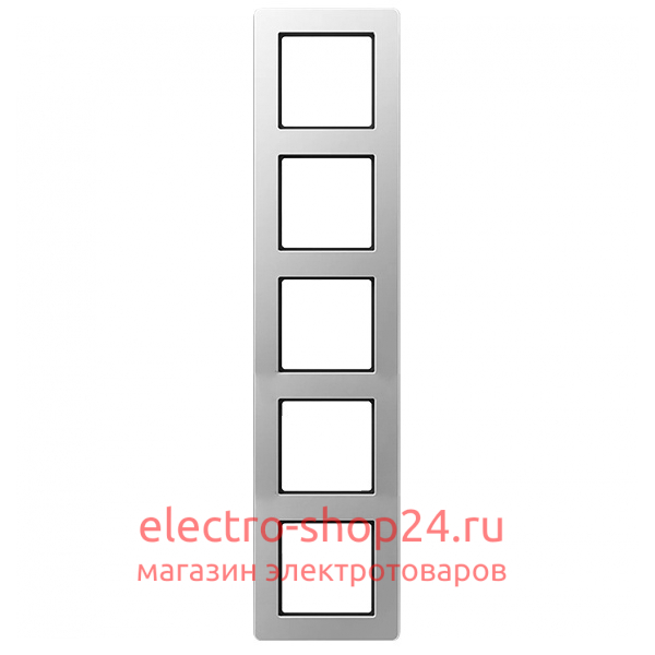 Рамка 5-ая Jung A flow Алюминий AF585BFAL AF585BFAL - магазин электротехники Electroshop