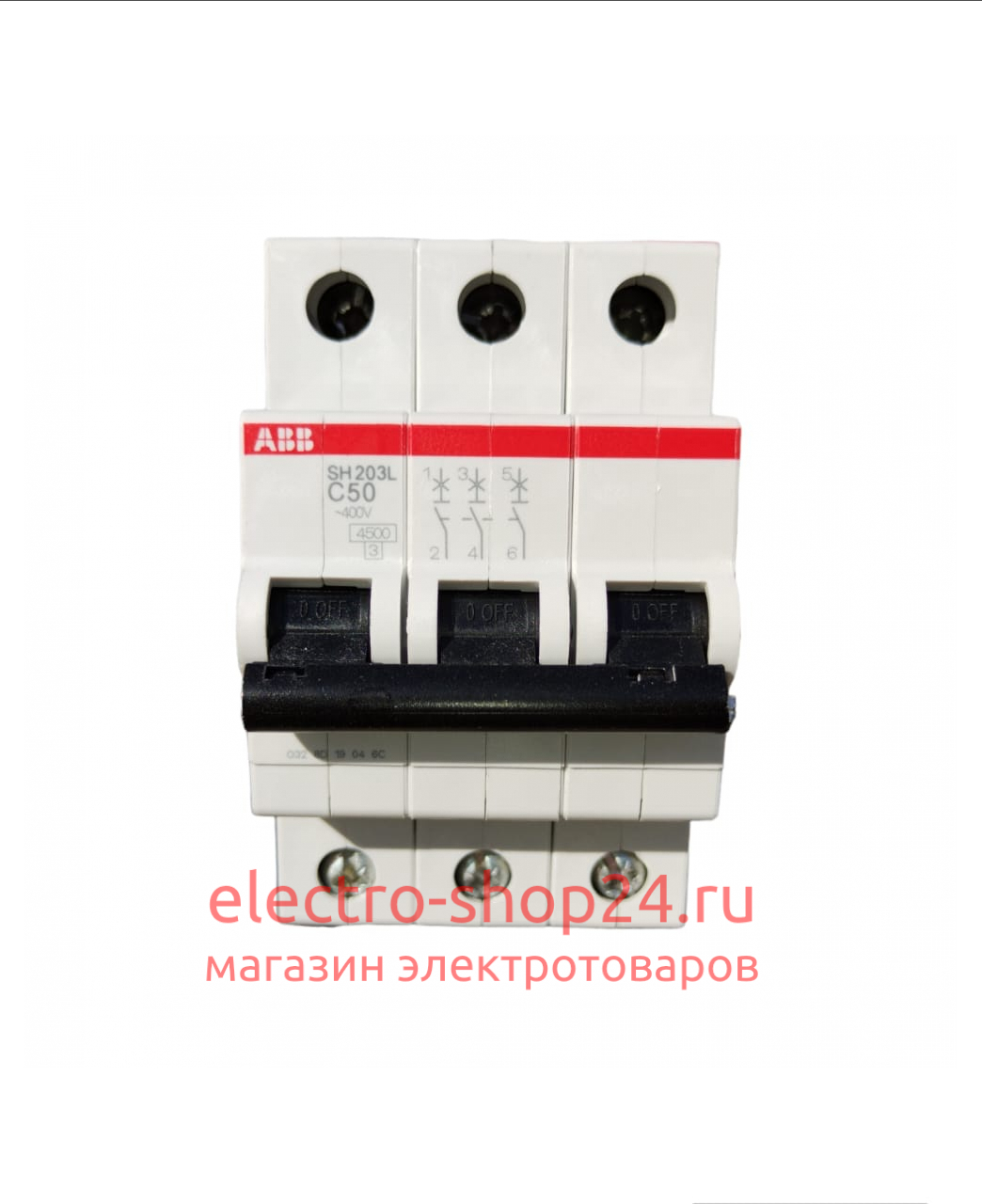 SH203L C50 Автоматический выключатель 3-полюсный 50А 4,5кА (хар-ка C) ABB 2CDS243001R0504 2CDS243001R0504 - магазин электротехники Electroshop