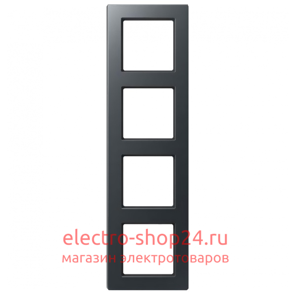 Рамка 4-ая J ung A flow Черный матовый AF584BFSWM AF584BFSWM - магазин электротехники Electroshop