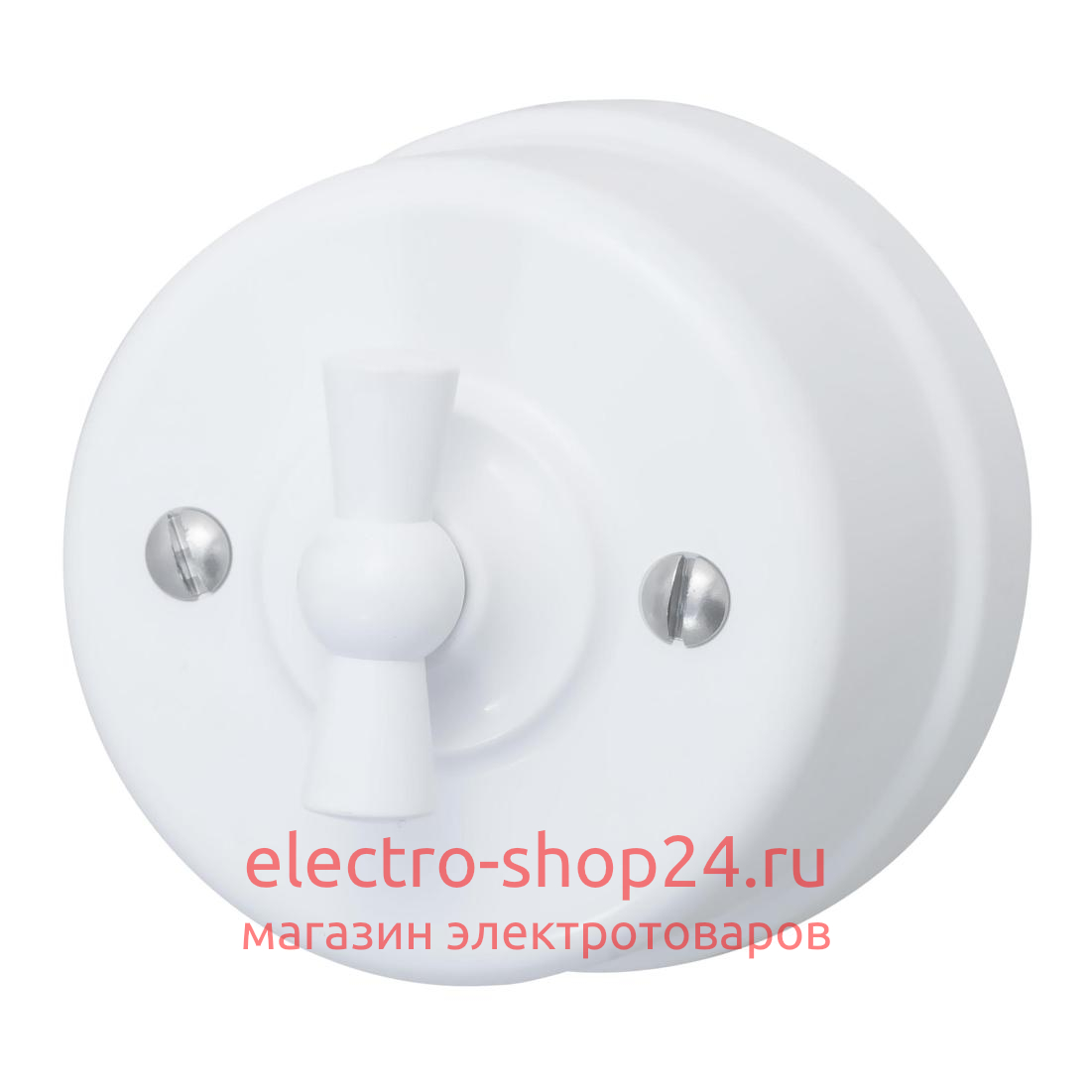 Выключатель проходной 1-клавишный ОП Bironi Лизетта пластик цвет белый B1-201-21 B1-201-21 - магазин электротехники Electroshop