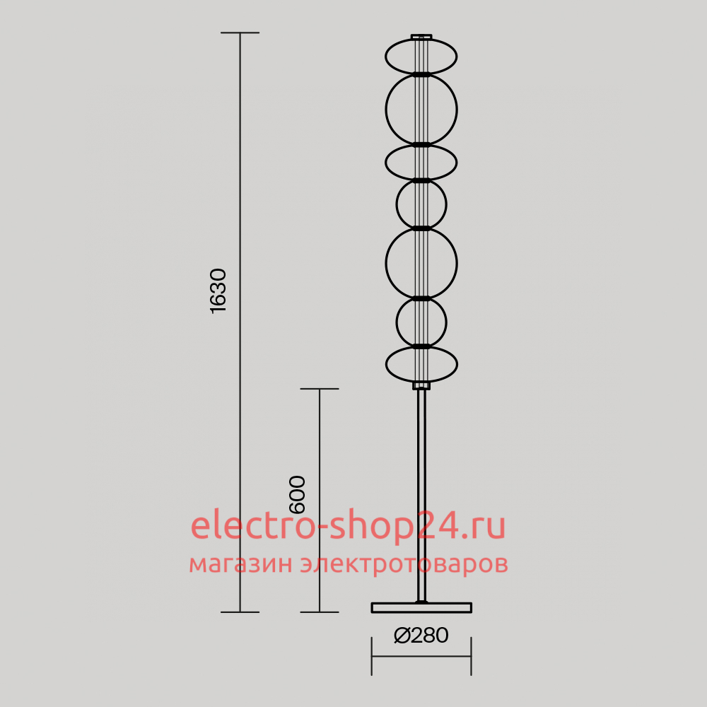 Торшер Maytoni Futuro MOD307FL-L40B3K MOD307FL-L40B3K - магазин электротехники Electroshop